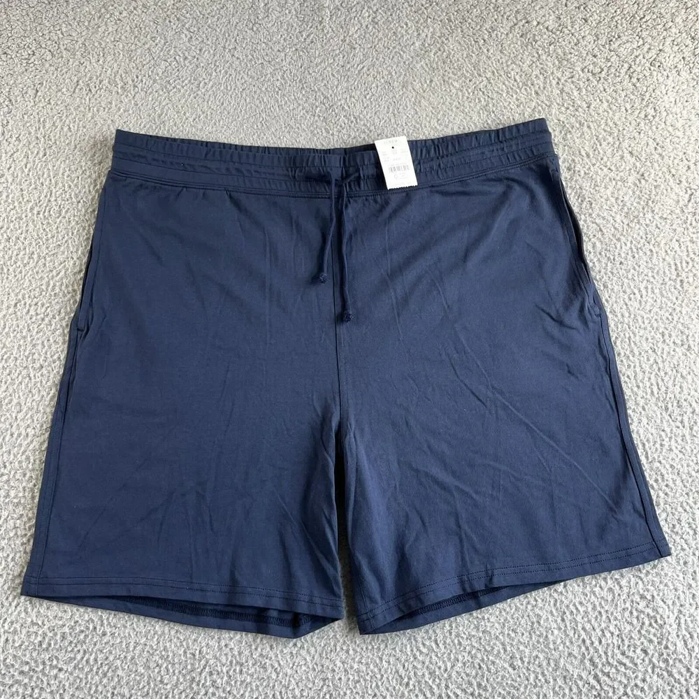 NEW J. Crew Shorts Mens Extra Large Blue Chino‎ Sweat Drawstring Stretch Waist
